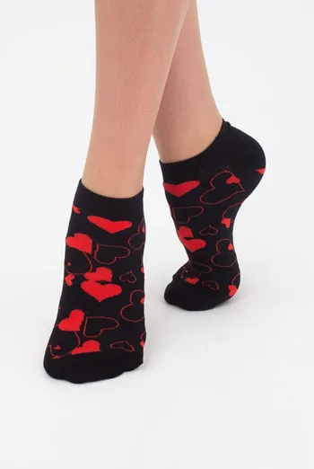 Шкарпетки жіночі короткі Ws1 soft valentine 003 Giulia (black) Шкарпетки жіночі короткі Ws1 soft valentine 003 Giulia (black)