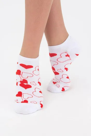Шкарпетки жіночі короткі Ws1 soft valentine 003 Giulia (white) Шкарпетки жіночі короткі Ws1 soft valentine 003 Giulia (white)