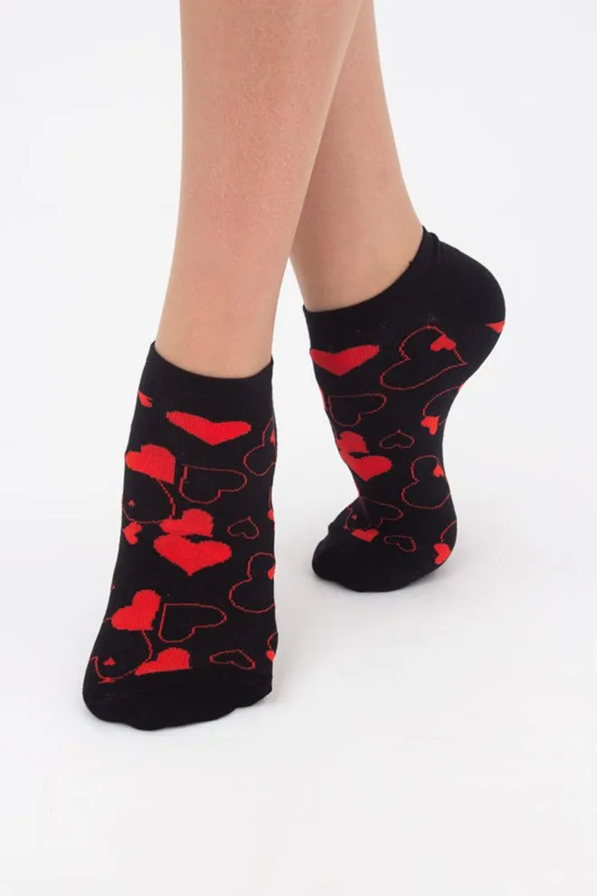 Шкарпетки жіночі короткі Ws1 soft valentine 003 Giulia (black)