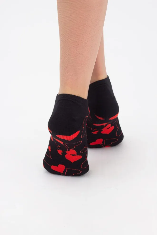 Шкарпетки жіночі короткі Ws1 soft valentine 003 Giulia (black)