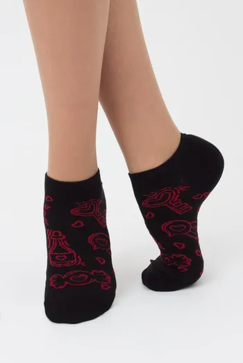 Шкарпетки жіночі короткі Ws1 Valentine 010 Giulia (black)