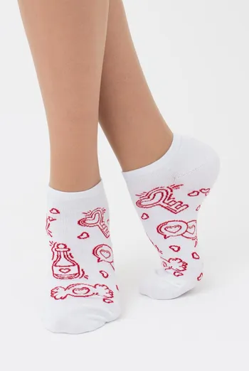 Шкарпетки жіночі короткі Ws1 Valentine 010 Giulia (white) Шкарпетки жіночі короткі Ws1 Valentine 010 Giulia (white)