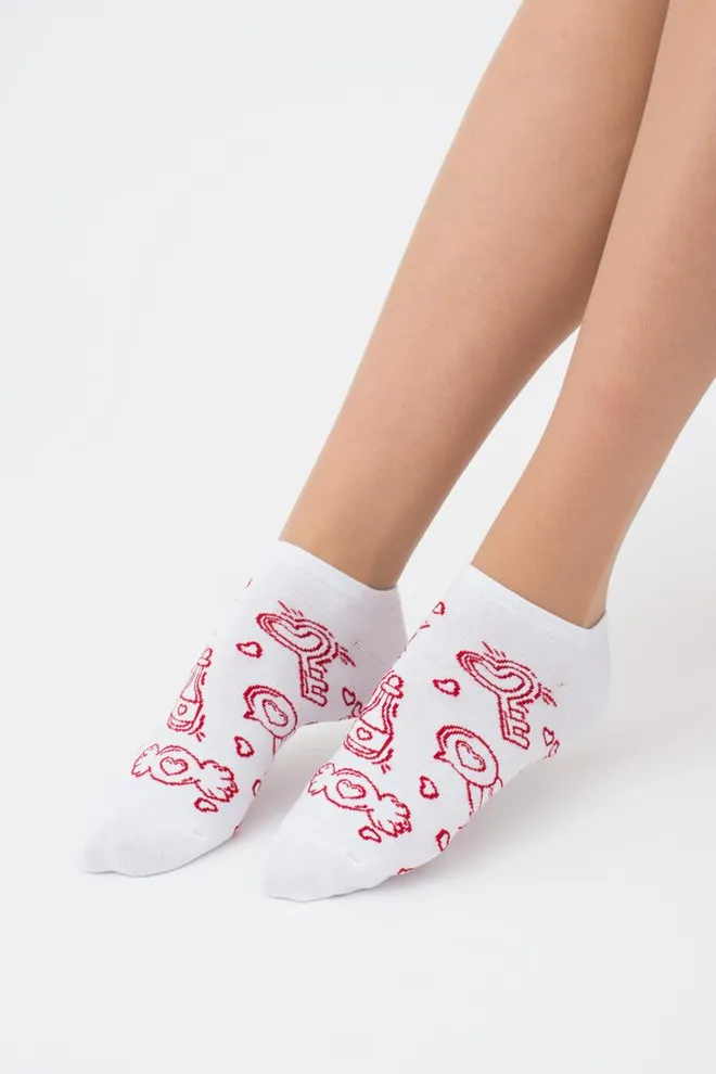 Шкарпетки жіночі короткі Ws1 Valentine 010 Giulia (white)