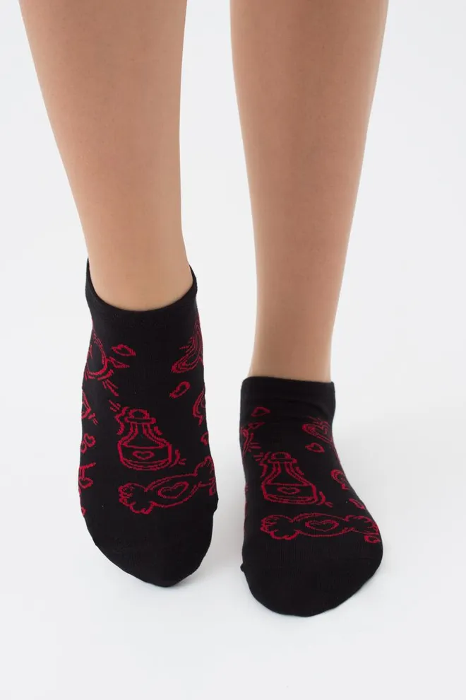 Шкарпетки жіночі короткі Ws1 Valentine 010 Giulia (black)