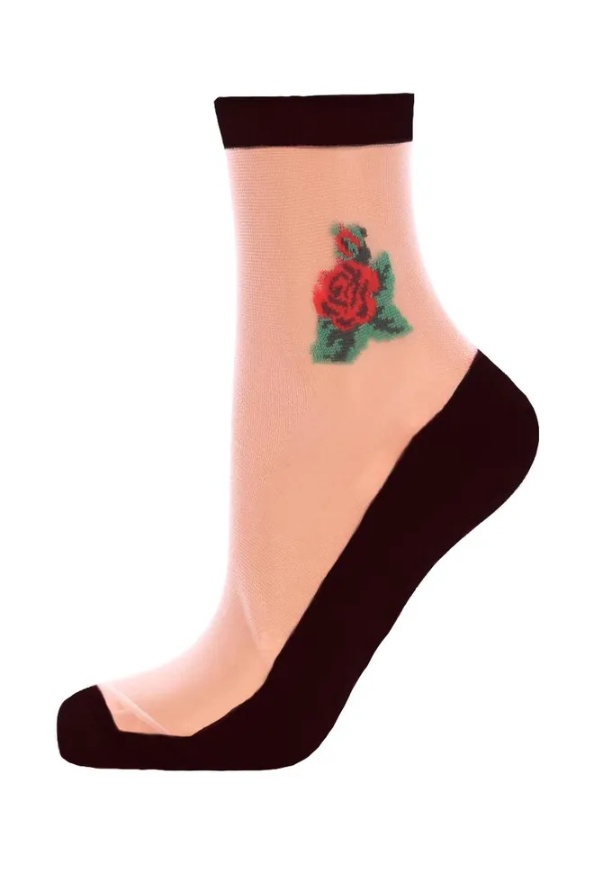 Носки женские с тату Ws2c/mn-033 Giulia (nero)