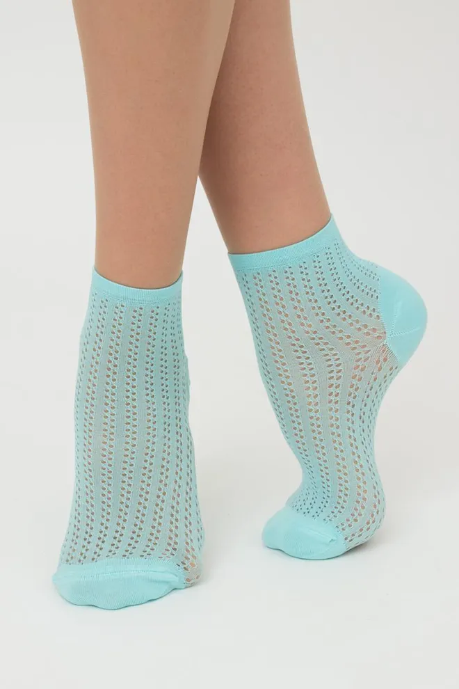 Шкарпетки жіночі классические ажурні WS2 Air Pa 008 Giulia (tanager turquoise), зелений