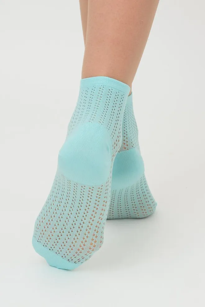 Шкарпетки жіночі классические ажурні WS2 Air Pa 008 Giulia (tanager turquoise), зелений