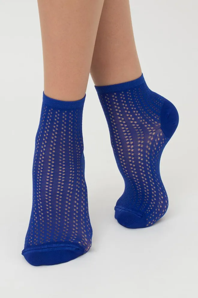 Шкарпетки жіночі классические ажурні WS2 Air Pa 008 Giulia (bright blue), синій