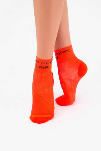 Шкарпетки жіночі короткі спортивні WS2 air pa 009 Giulia (orange neon)