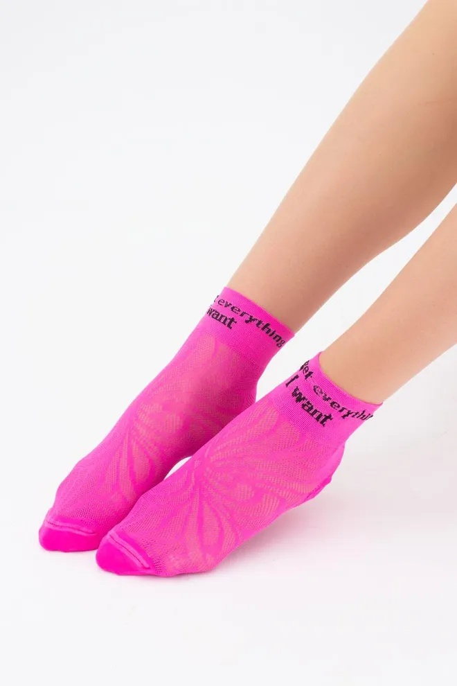 Носки женские короткие спортивные WS2 air pa 009 Giulia (pink neon)