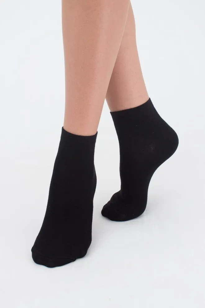 Носки женские низкие Ws2 classic Giulia 2 пары (dark grey melange/black)