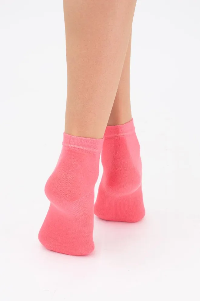 Носки женские низкие Ws2 classic Giulia 2 пары (dark grey melange/coral)