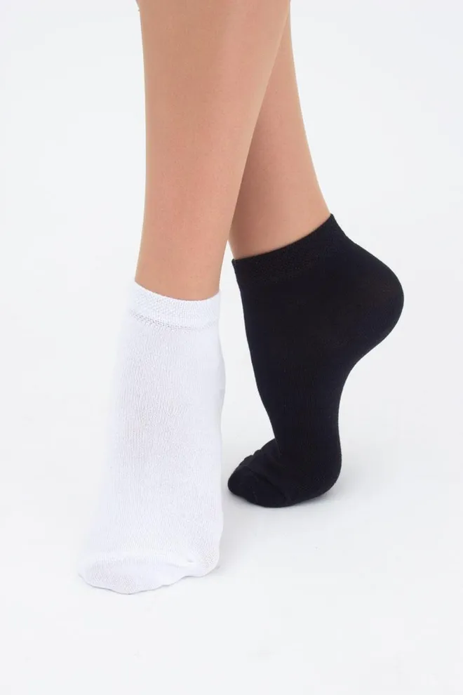 Носки женские низкие Ws2 classic Giulia 2 пары (black/white)