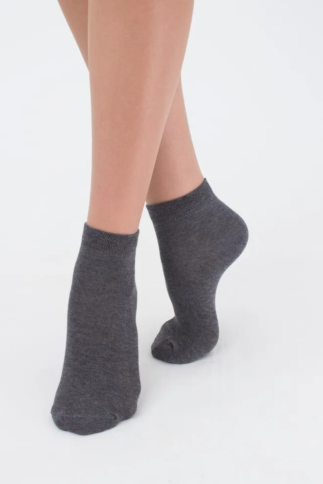 Носки женские низкие Ws2 classic Giulia 2 пары (dark grey melange/black)