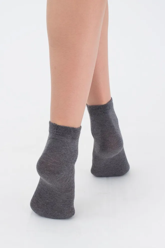 Носки женские низкие Ws2 classic Giulia 2 пары (dark grey melange/black)