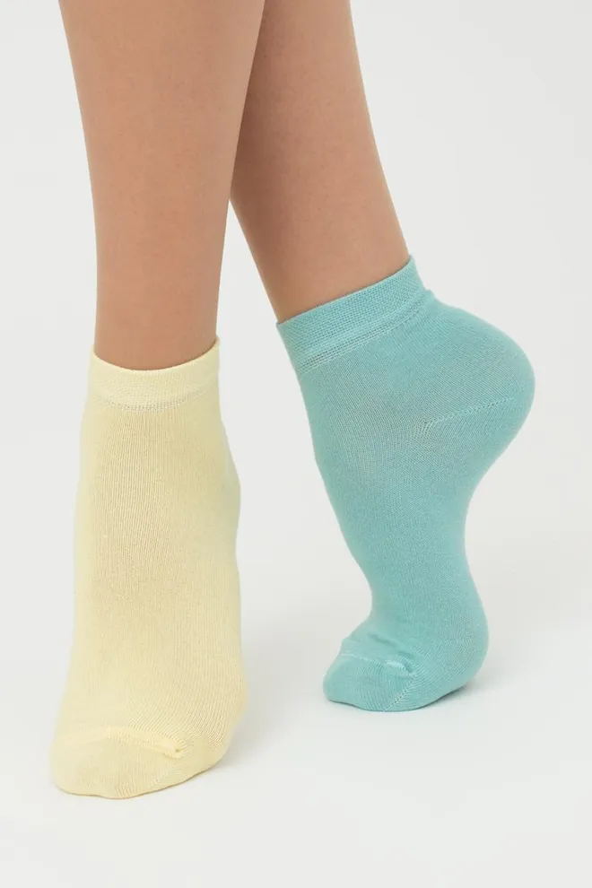 Носки женские низкие Ws2 classic Giulia 2 пары (pastel turquoise/light yellow)