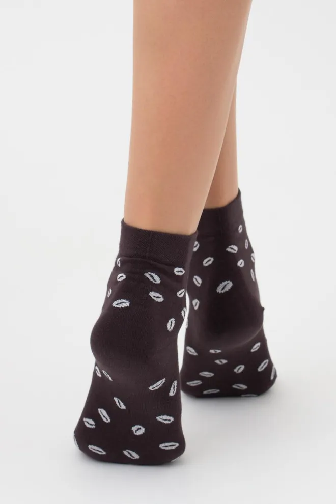 Шкарпетки жіночі класичні з принтом WS2 coffee 001 Giulia (caffe)