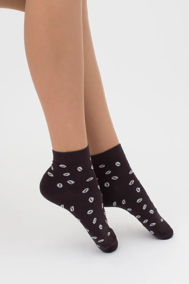 Шкарпетки жіночі класичні з принтом WS2 coffee 001 Giulia (caffe)