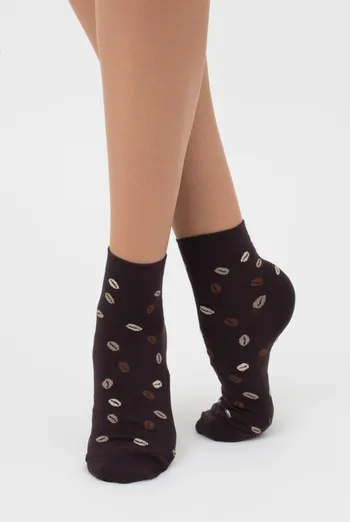 Шкарпетки жіночі класичні з принтом WS2 coffee 002 Giulia (caffe)