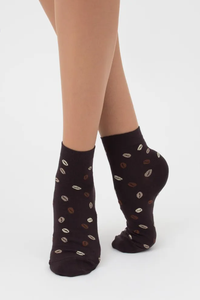 Шкарпетки жіночі класичні з принтом WS2 coffee 002 Giulia (caffe)
