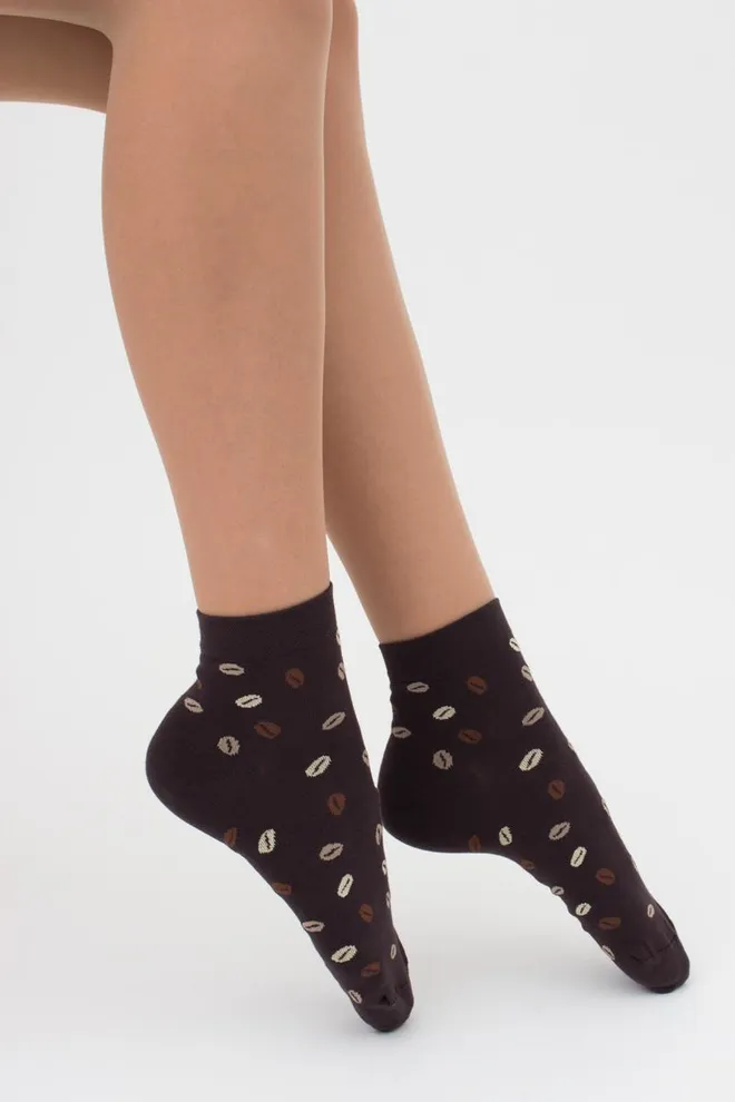 Шкарпетки жіночі класичні з принтом WS2 coffee 002 Giulia (caffe)