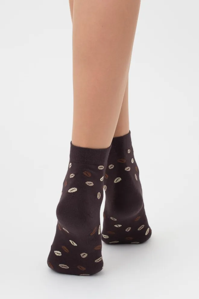 Шкарпетки жіночі класичні з принтом WS2 coffee 002 Giulia (caffe)