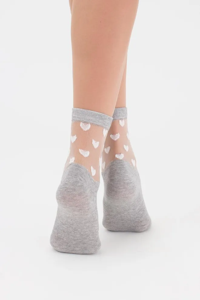 Носки женские классические в сердечко WS2 cristal 008 Giulia (melange)
