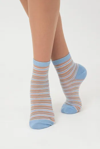 Носки женские классические в полоску Ws2 cristal 059 Giulia (baby blue)