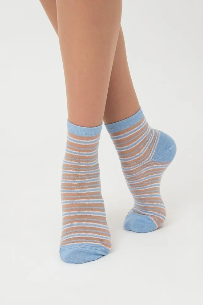 Шкарпетки жіночі класичні в смужку Ws2 cristal 059 Giulia (baby blue)