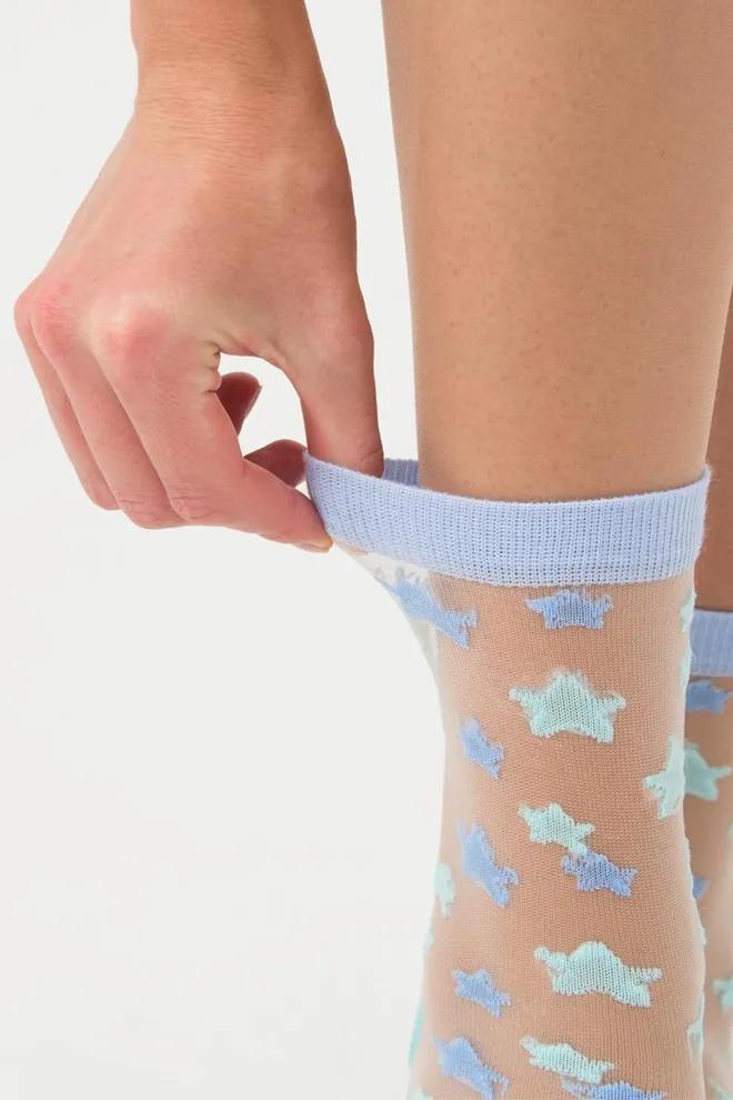 Шкарпетки жіночі класичні прозорі з малюнком WS2 Cristal 063 Giulia (mint)