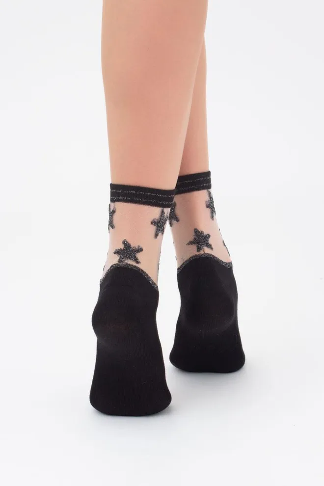 Носки женские классические Ws2 cristal lurex 001 Giulia (black)