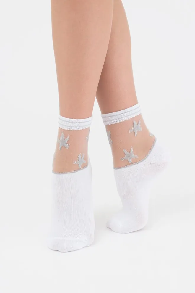 Шкарпетки жіночі класичні Ws2 cristal lurex 001 Giulia (white)