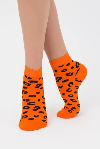 Шкарпетки жіночі класичні з принтом WS2 safari 002 Giulia (orange) Шкарпетки жіночі класичні з принтом WS2 safari 002 Giulia (orange)