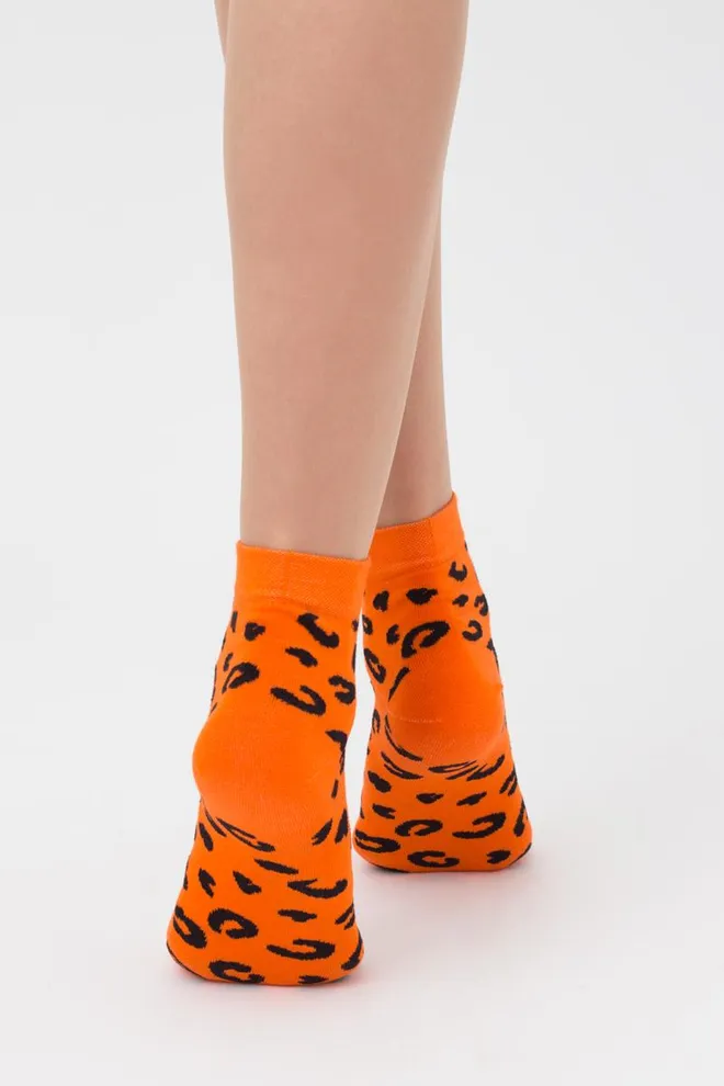 Шкарпетки жіночі класичні з принтом WS2 safari 002 Giulia (orange)
