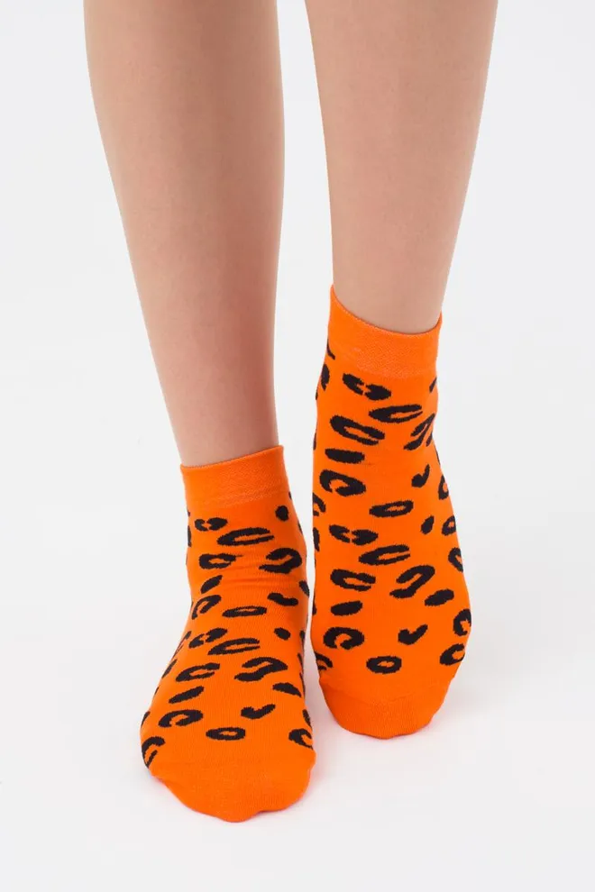 Шкарпетки жіночі класичні з принтом WS2 safari 002 Giulia (orange)