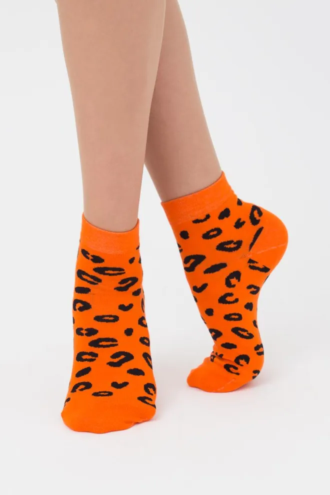 Шкарпетки жіночі класичні з принтом WS2 safari 002 Giulia (orange)