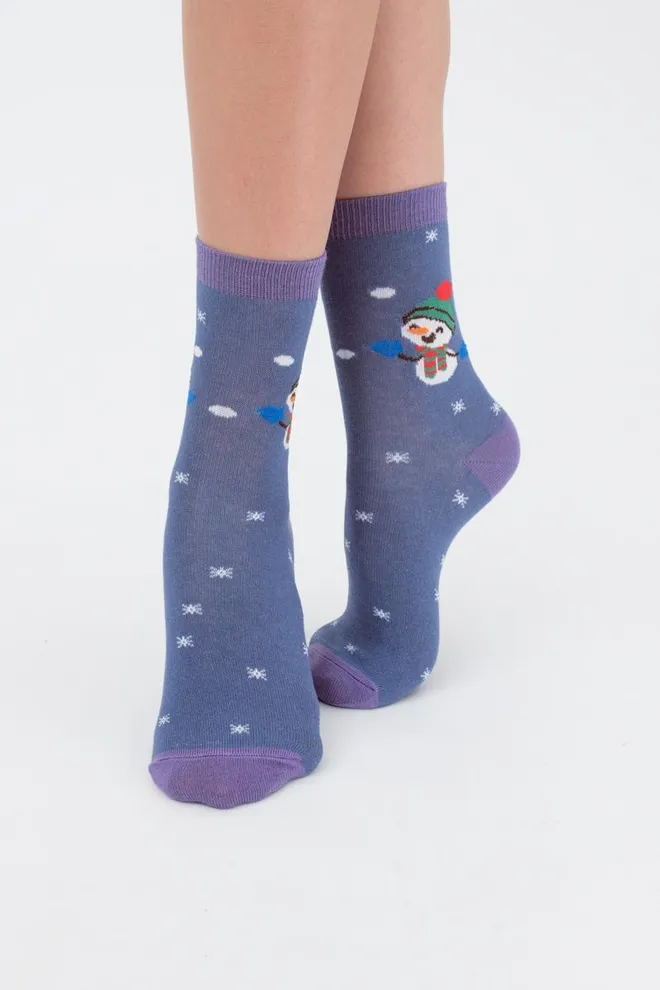 Носки женские классические Ws3c-new year-008 Giulia (moonlight blue)