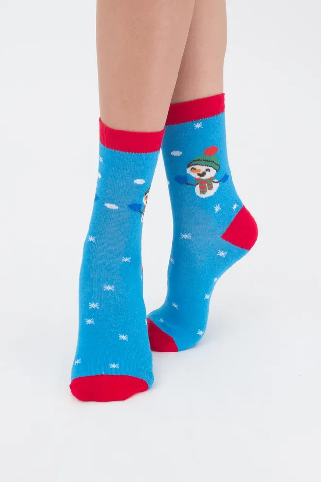 Носки женские классические Ws3c-new year-008 Giulia (blue)