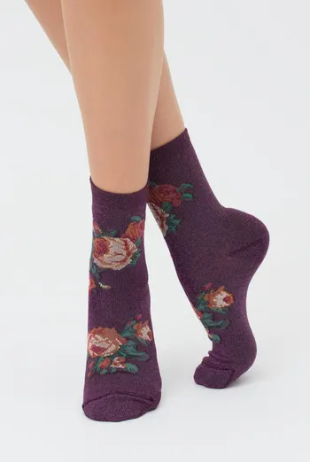 Носки женские с люрексом Ws3 art deco lurex 001 Giulia (shiny pink metallic)