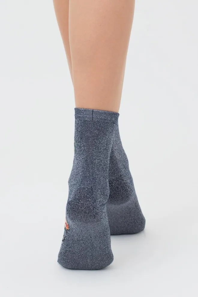 Носки женские с люрексом Ws3 art deco lurex 001 Giulia (dress blue/silver metallic)