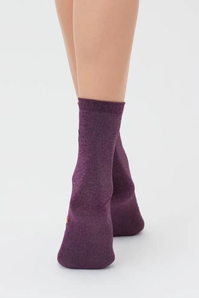 Носки женские с люрексом Ws3 art deco lurex 001 Giulia (shiny pink metallic)