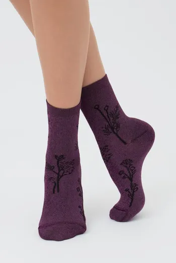 Носки женские с люрексом Ws3 art deco lurex 003 Giulia (shiny pink metallic)