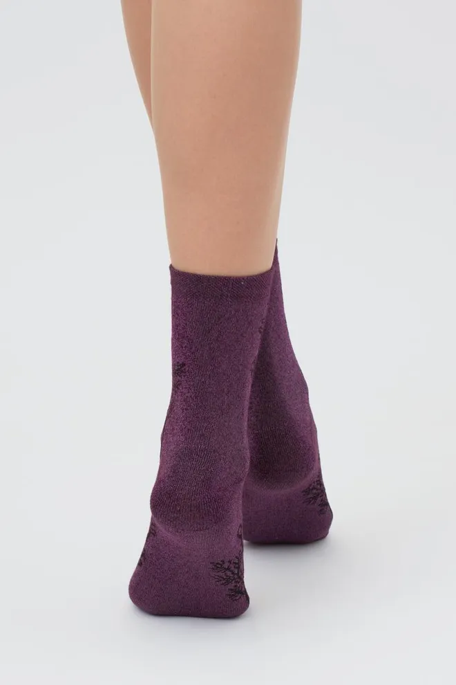 Носки женские с люрексом Ws3 art deco lurex 003 Giulia (shiny pink metallic)