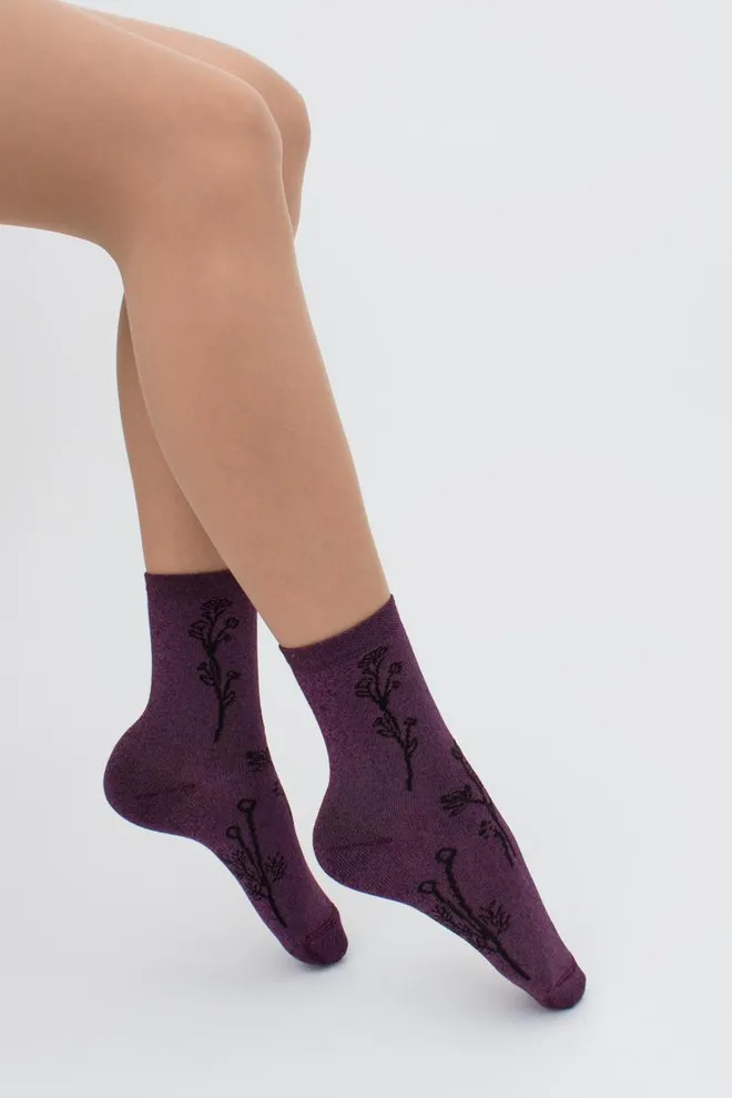 Носки женские с люрексом Ws3 art deco lurex 003 Giulia (shiny pink metallic)