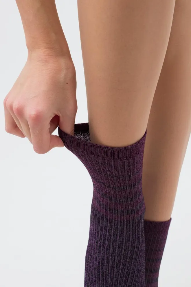 Носки женские с люрексом Ws3 art deco lurex rib 003 Giulia (shiny pink metallic)