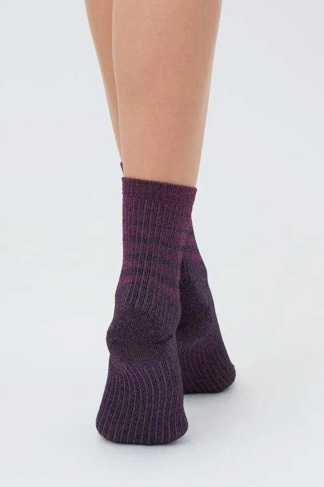 Носки женские с люрексом Ws3 art deco lurex rib 003 Giulia (shiny pink metallic)