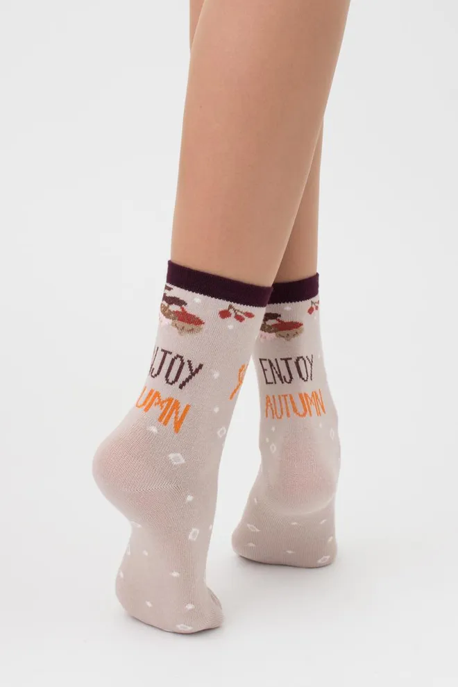 Шкарпетки жіночі класичні з принтом WS3 autumn 002 Giulia (moonlight)