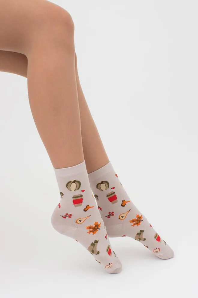 Шкарпетки жіночі класичні з принтом WS3 autumn 004 Giulia (moonlight)