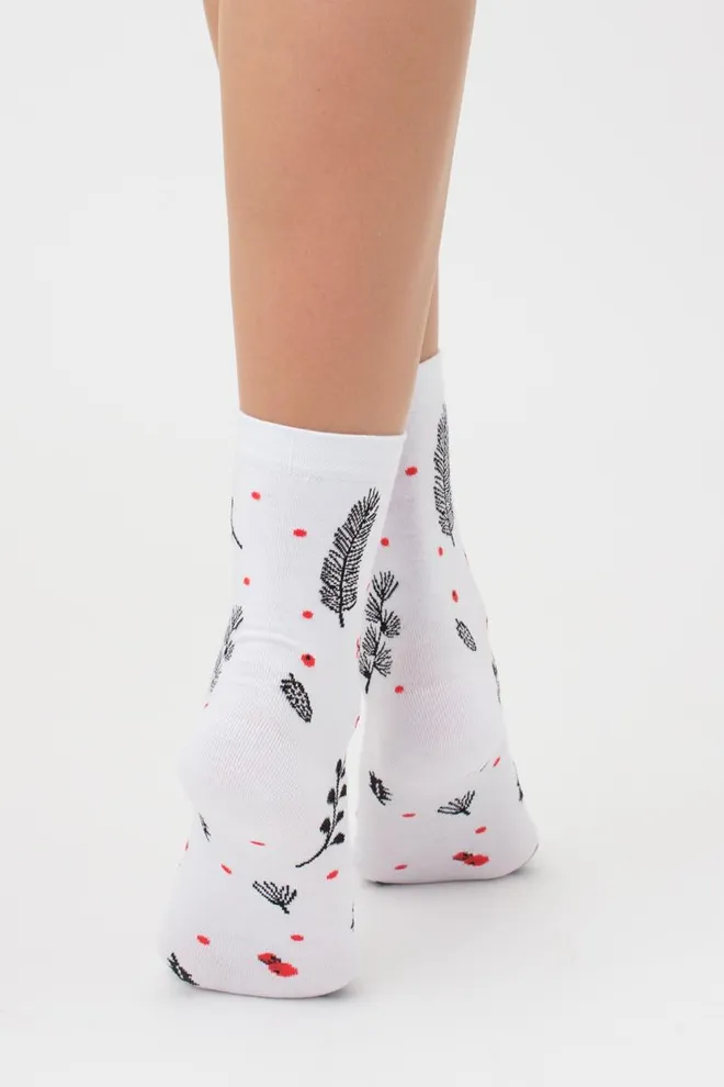 Шкарпетки жіночі класичні з принтом WS3 Autumn 005 Giulia (white)