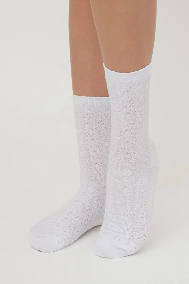 Жіночі високі шкарпетки з фактурним малюнком Ws3 Background 001 Giulia (white), білий